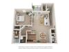 One Bedroom, One Bathroom B